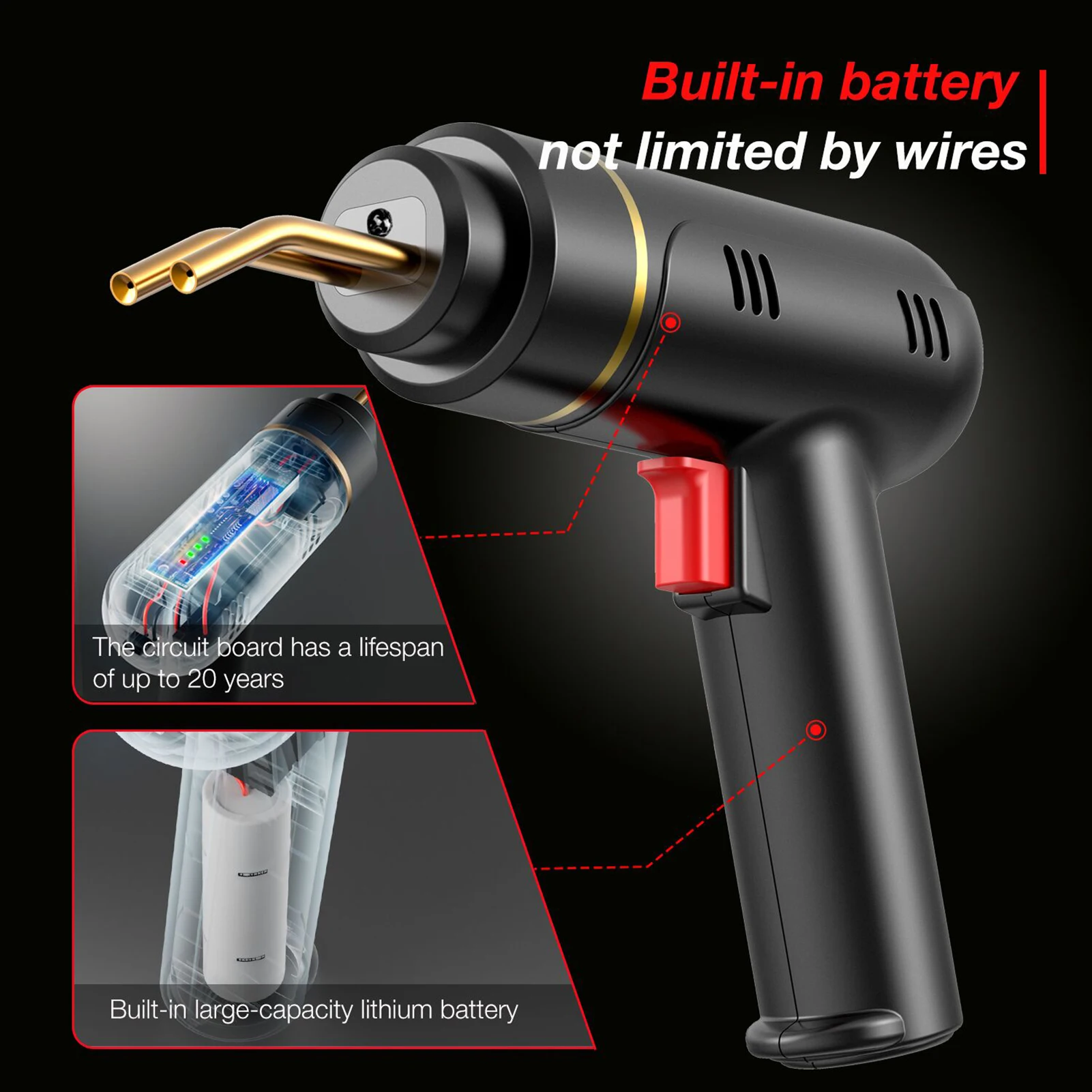 

200W Cordless USB Rechargeable Plastic Welder,Plastic Welding Kit with 400PCS Hot Staples for Car Bumper Crack