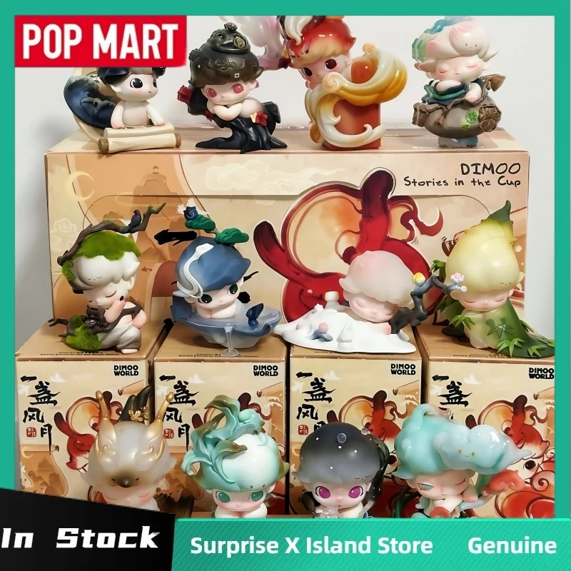 Original Popmart Dimoo One Wind Moon Series Figure Blind Box Pvc Toy Cute Doll Mystery Box Kids Festival Surprise Gifts Ornament