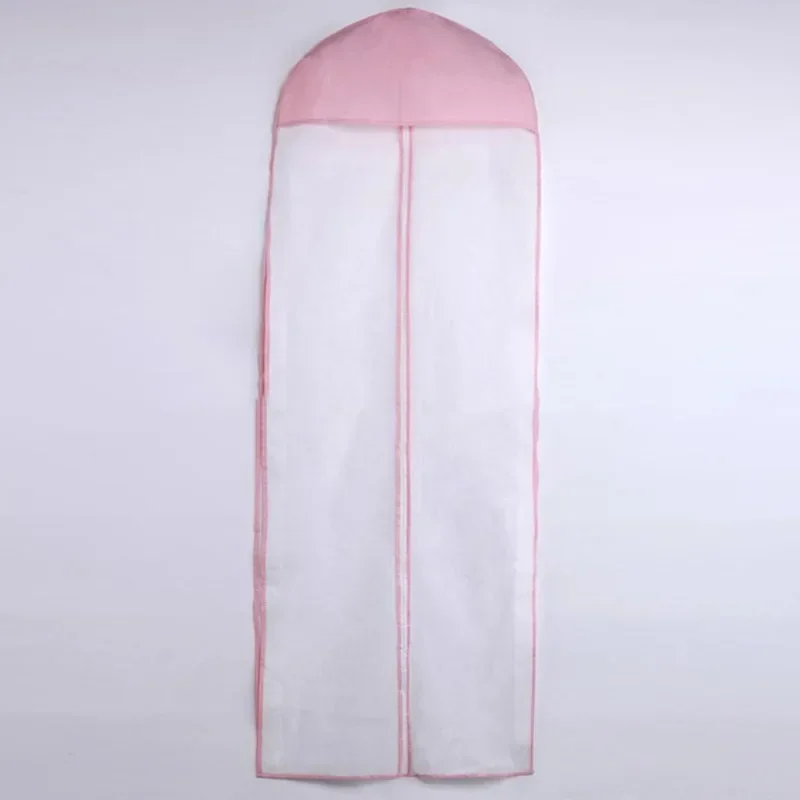 

180cm Long Wedding Dress Dust Cover with Zipper Non-woven Fabric Garment Suit Storage Bag Clothing Protector Cover for Wardrobe