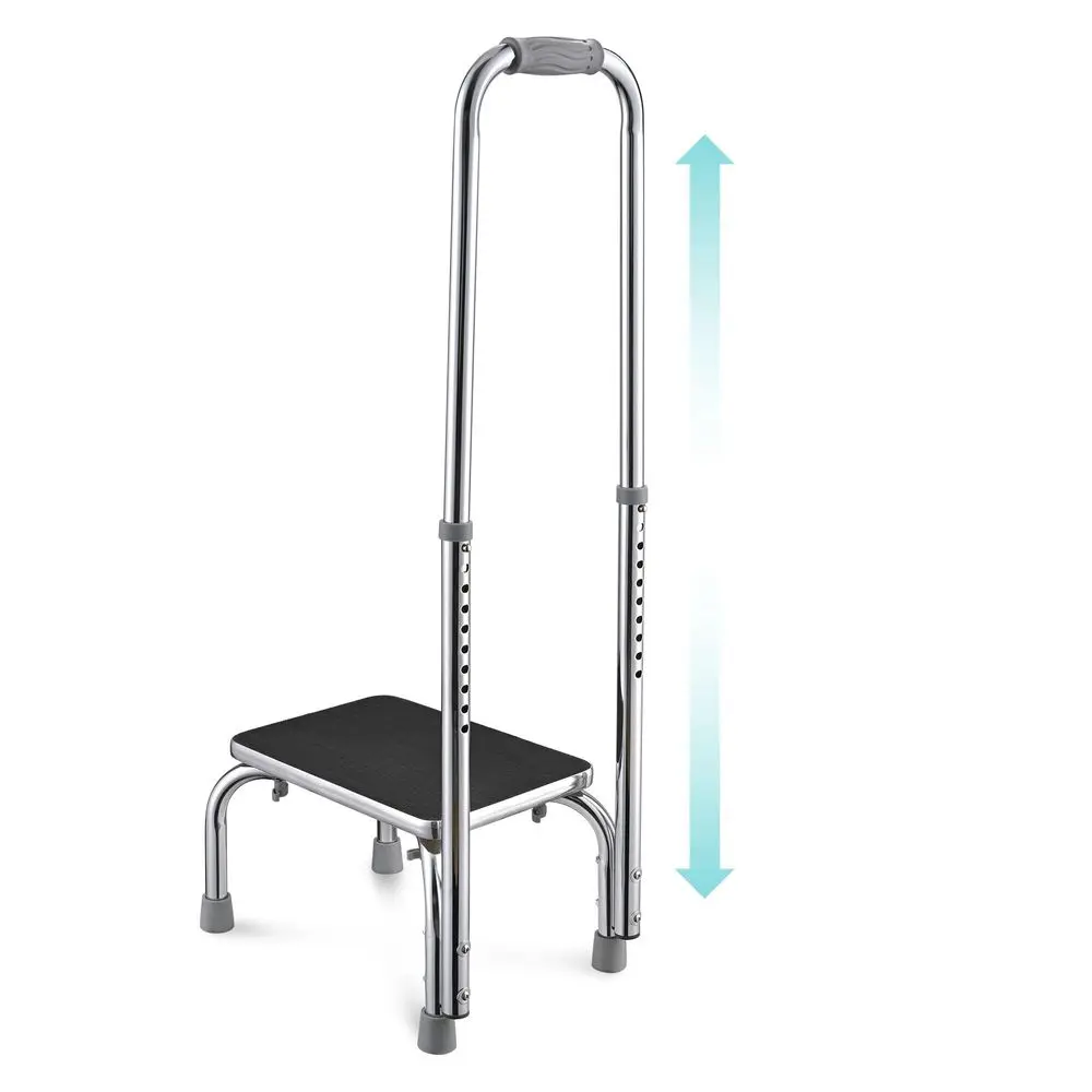 

Adjustable Medical Step Stool with Handle 10 Level Adjustable 3239 Height NonSkid Steel Rubber Platform Footstool 330 Lbs Suppo