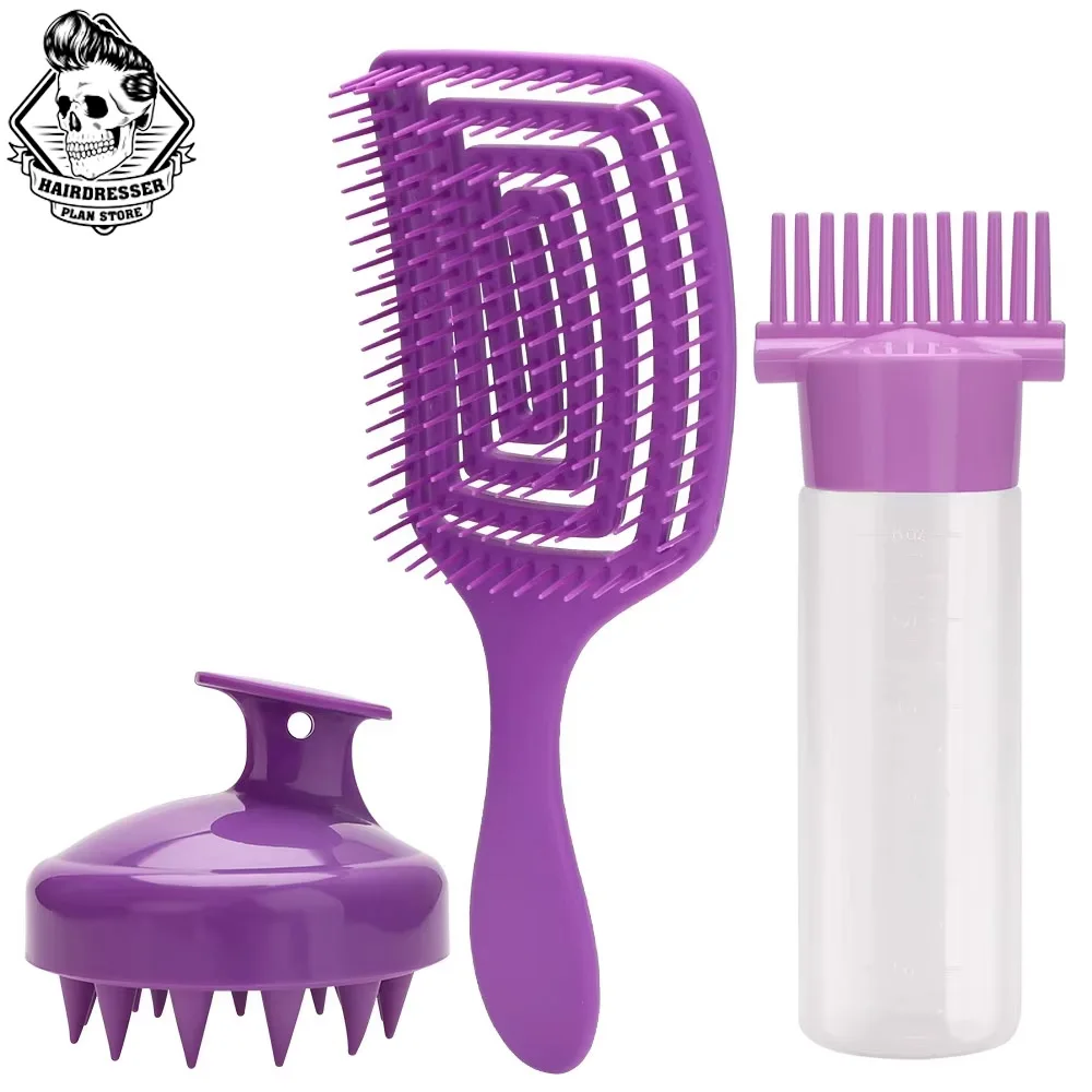 

3pcs Hairdressing Tools Professional Home Diy Anti-Static Comb Dye Bottle Set For Woman Barbershop Hair Styling Appliances