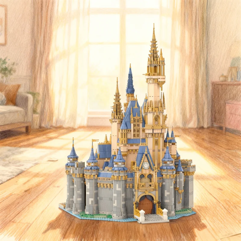 

8700 деталей MOC: Модель Замка Золушки (Дисней), конструктор, креативный подарок, DIY-декор для взрослых и детей, премиум-класс, для рабочего стола
