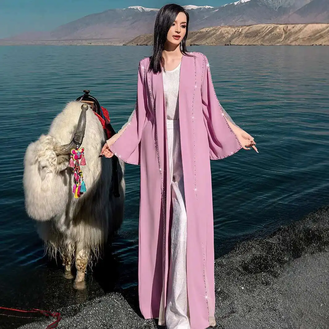 

Ba4078 Women's Dubai Style Cardigan Robe Abaya Dubai Saudi Arabia Long Dress Robe Abaya Ramadan Dubai Luxury Islam Elegant