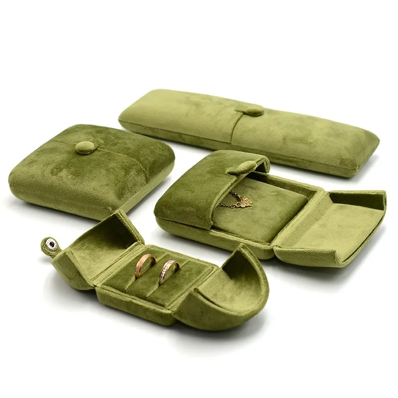 

Высококачественная подарочная коробка для колец, зеленая коробка для браслетов, роскошная коробка для серег, изящная коробка для обручальных колец, держатель для цепочек и ожерелий, подарочная упаковка для ювелирных изделий