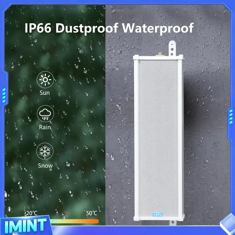 Waterproof WIFI Column Speaker DC24V 2A Metal Cabinet 10-30W Output APP Controlled for Public Broadcasting Emergency