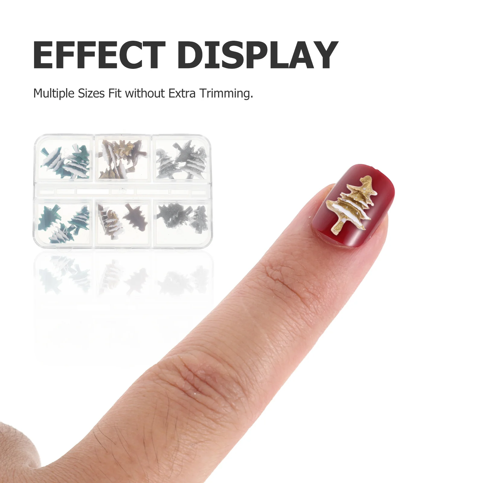 18 قطعة 6 صناديق شجرة عيد الميلاد مسمار السحر الراتنج ثلاثية الأبعاد عطلة مانيكير زينة شتاء مسطح مسمار الفن لوازم لتقوم بها بنفسك هلام الاكريليك #2