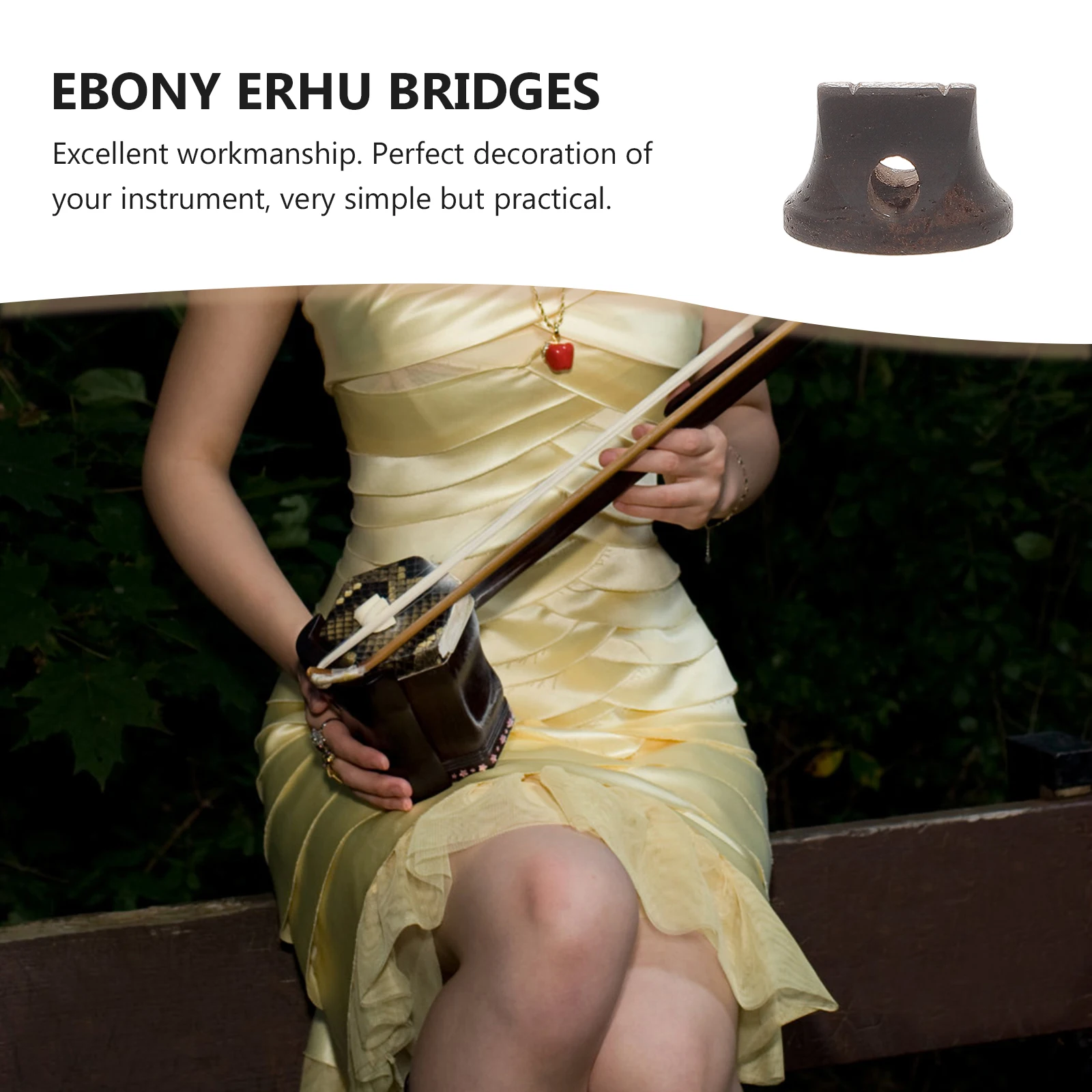 

2Pcs Simple Practical Wooden Erhu Bridge Excellent Craftsmanship Durable Erhu Lovers Gift Musical Instrument Parts
