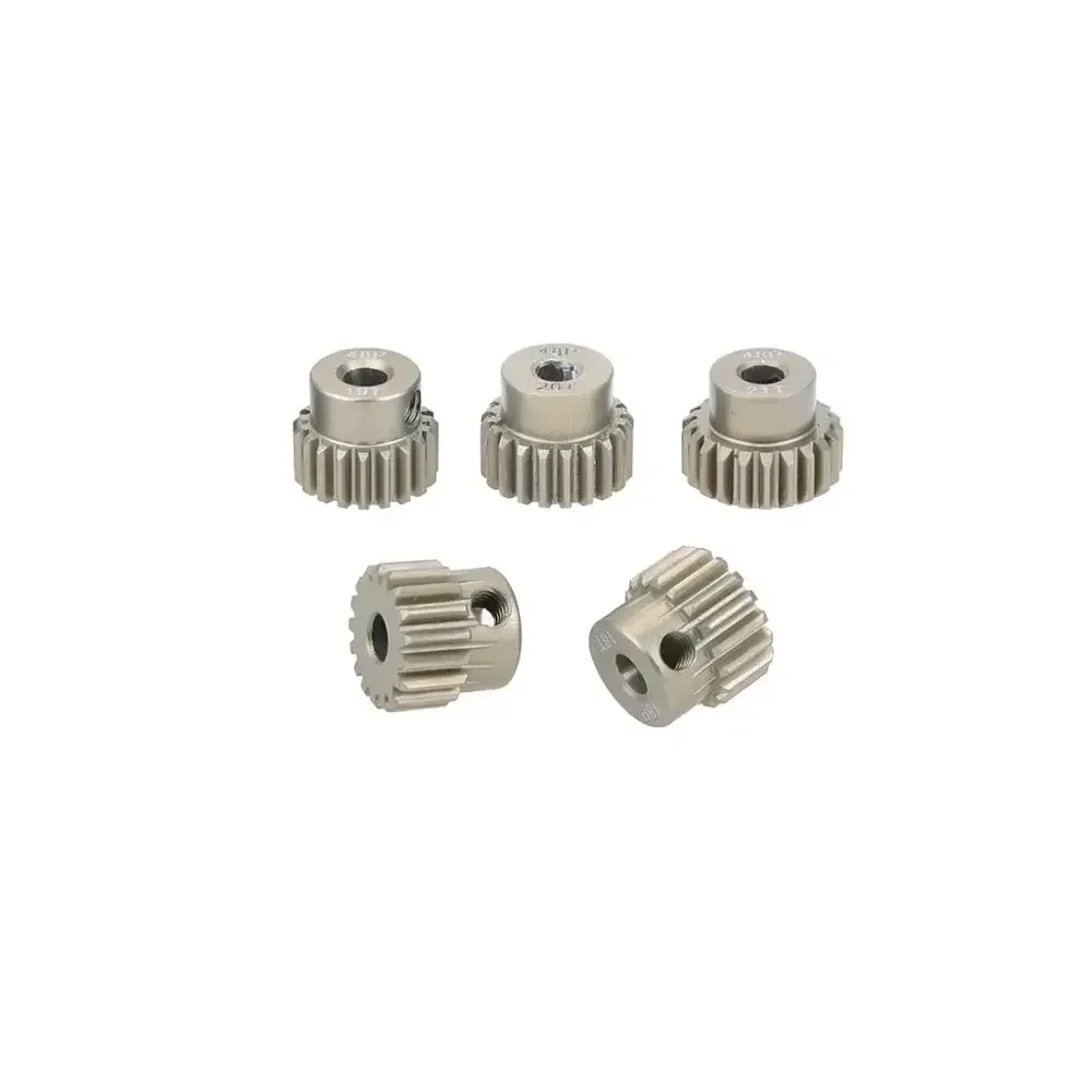 Engranaje de Motor de aleación de aluminio para RC, piñón de 48DP, 3.175mm, 11T, 15T, 17T, 18T, 19T, 20T, 22T, 24T, 28T, 30T, 13T-48T, 1/18, 1/16,