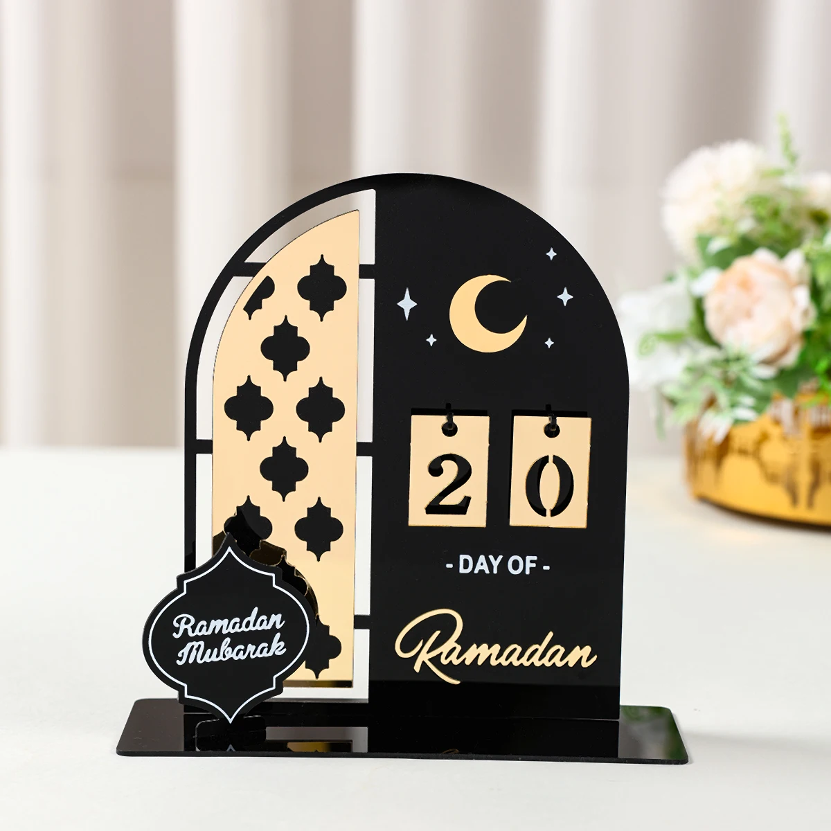 2025 Ramadan Countdown Calendar Eid Mubarak Ornament Wooden Ramadan Calendar Muslim Party Decoration Craft Eid Al-Adha Ornament