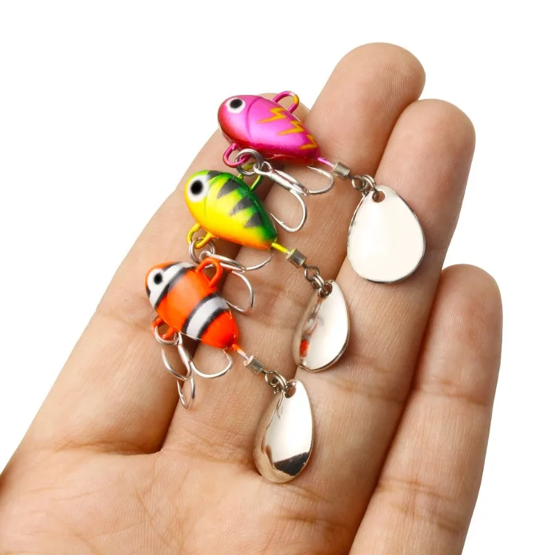 

1pc New Fishing Tackle Sinking Lure Tail Spinning 21mm/22mm 10g/16g Balance Rotating Metal Jig VIB Vibration Bait Spinner Spoon