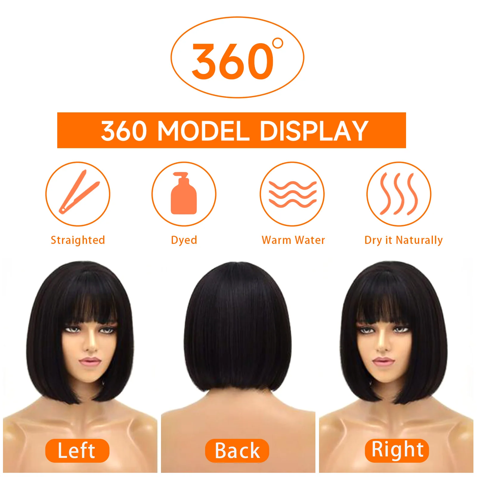 12インチ ストレートボブウィッグ 人毛ウィッグ 密度250 HDレースフロント人毛ウィッグ 前髪付き 2x1 ブラジリアンレミー クロージャーウィッグ