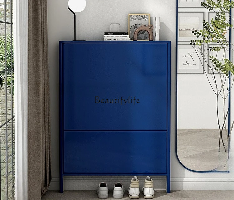 

Modern minimalist shoe cabinet against the wall porch large capacity storage sliding door shoe cabinet