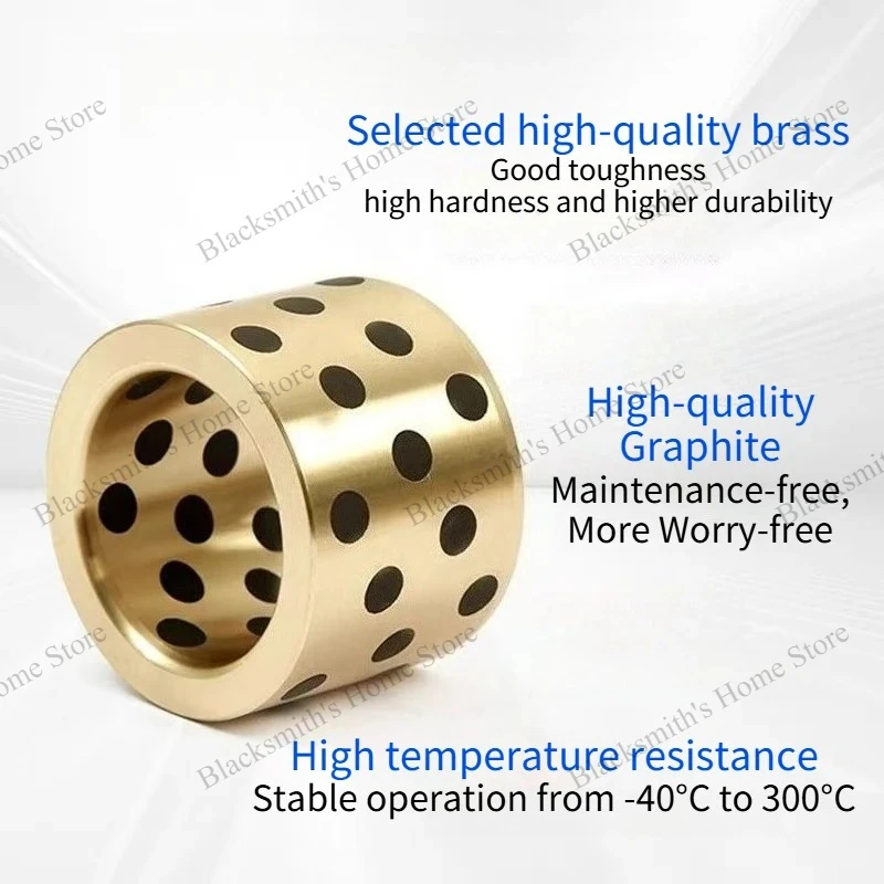 JDB Inner Diameter 4mm~12mm Graphite Copper Bushing Wear-resistant OFK01 OLBA MPBZ Mechanical Hardware Accessories