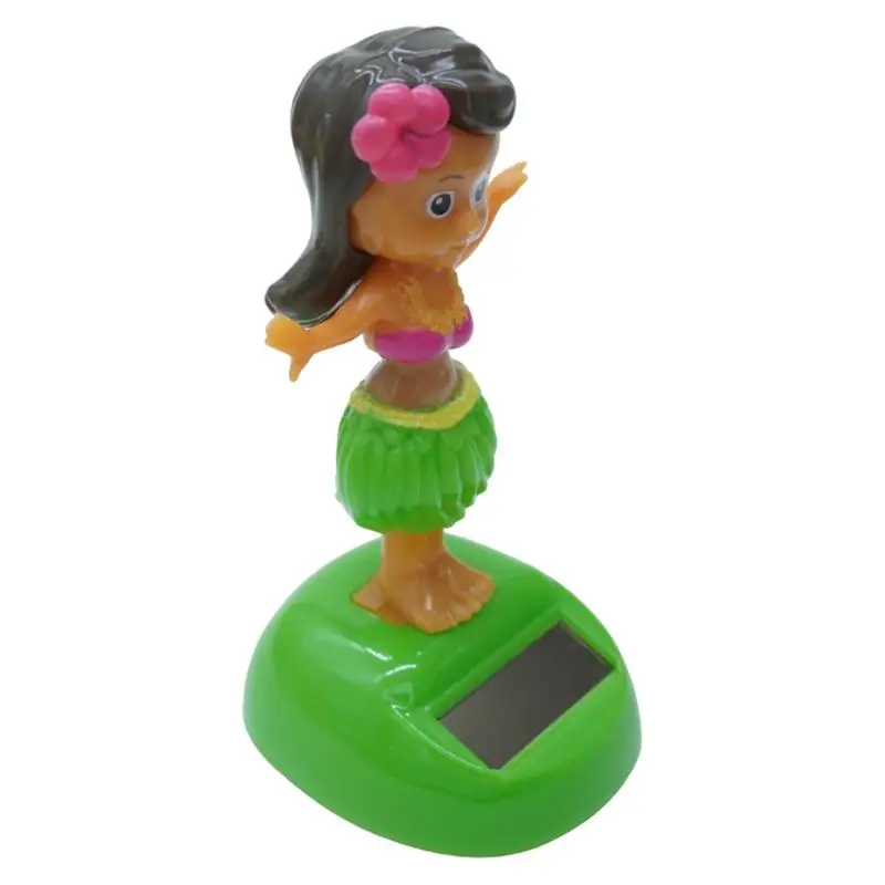 Solar Dashboard Ornaments Hawaiian Girl Dancing Figure Solar Powered Dashboard Decorations Grass Skirt Car Supplies Shaking