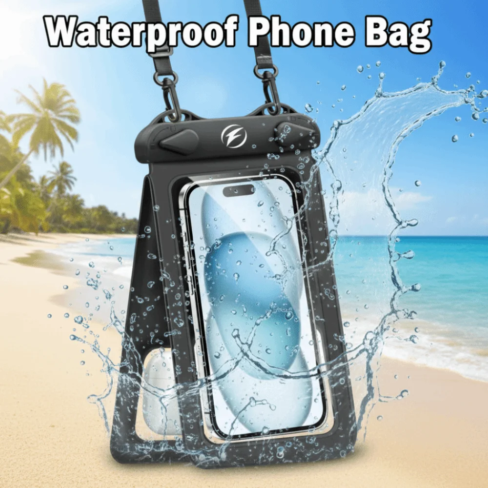 Double Pocket Waterproof Phone Bag Transparent Touch Screen Mobile Phone Waterproof Bag Universal Underwater Dry