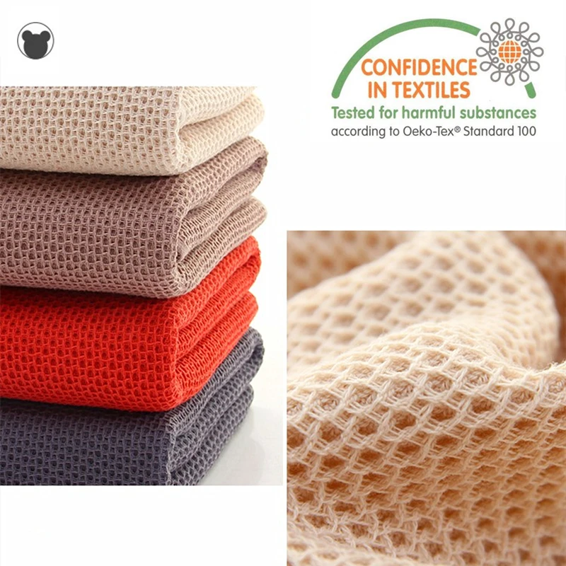 Solid Color Waffle Bath Towel Large Super Absorbent Beach Towels Cotton Portable Honeycomb Face Towel Set for Home Hotel Travel