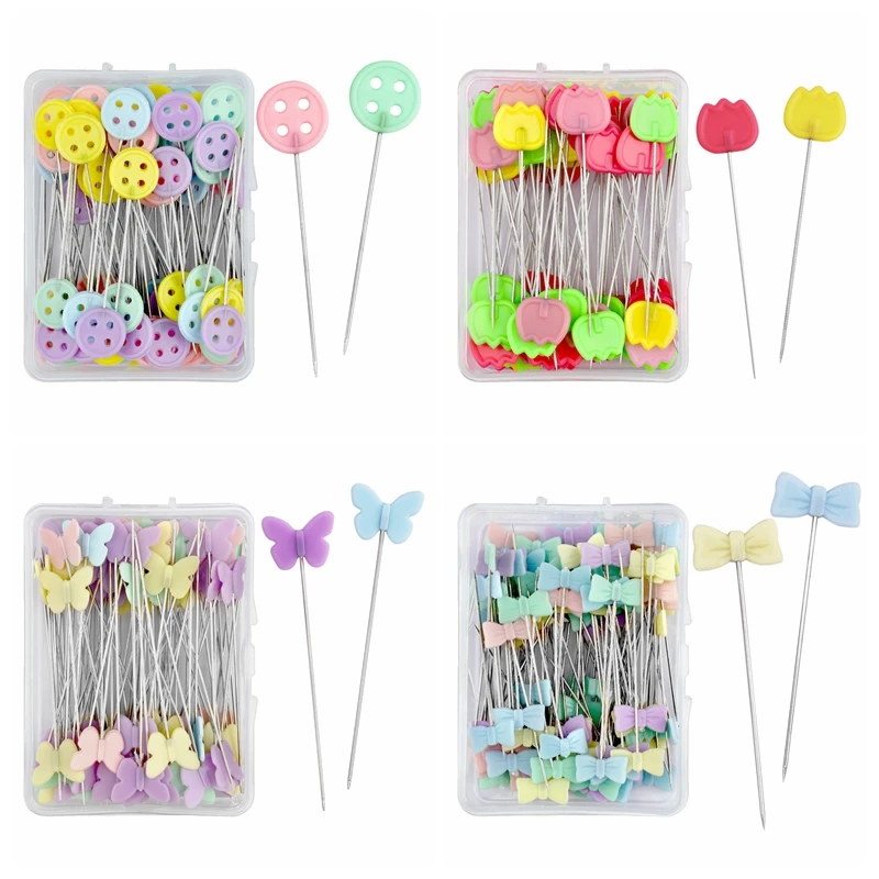 100/50Pcs Patchwork Pins Sewing Embroidery Quilting Tools Needle Fixed Metal Button Pins DIY Sewing Accessories Tools