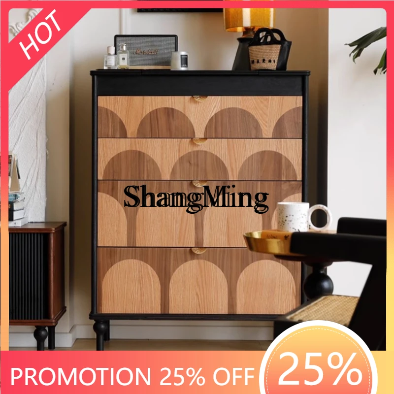 

FG good-looking retro style solid wood dressing cabinet solid wood storage drawer four chest cabinet