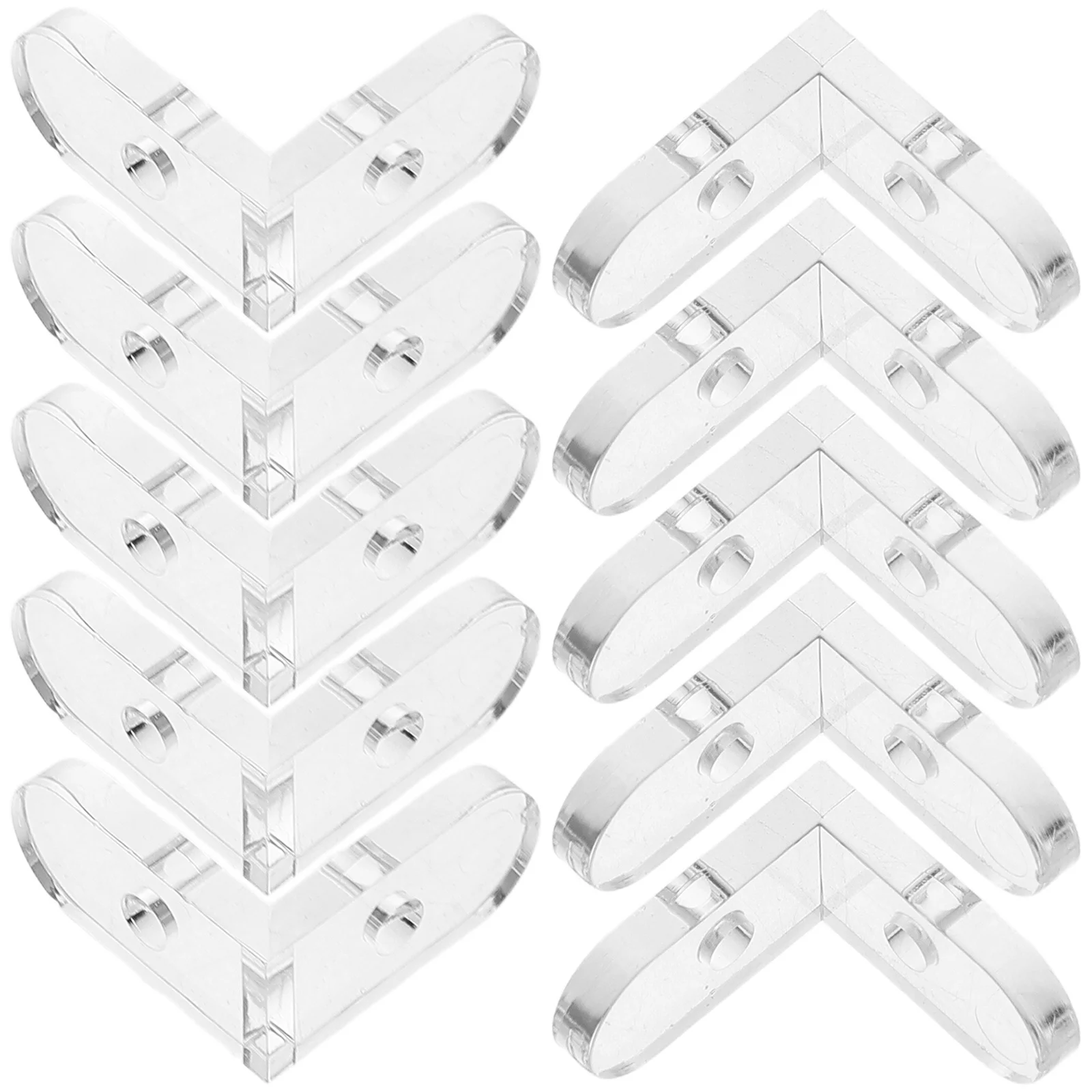 15pcs Fixed Corner Code Acrylic Brackets Transparent Angle Fasteners For Diy Storage Display Box L-Shaped Clear Shelf Supports