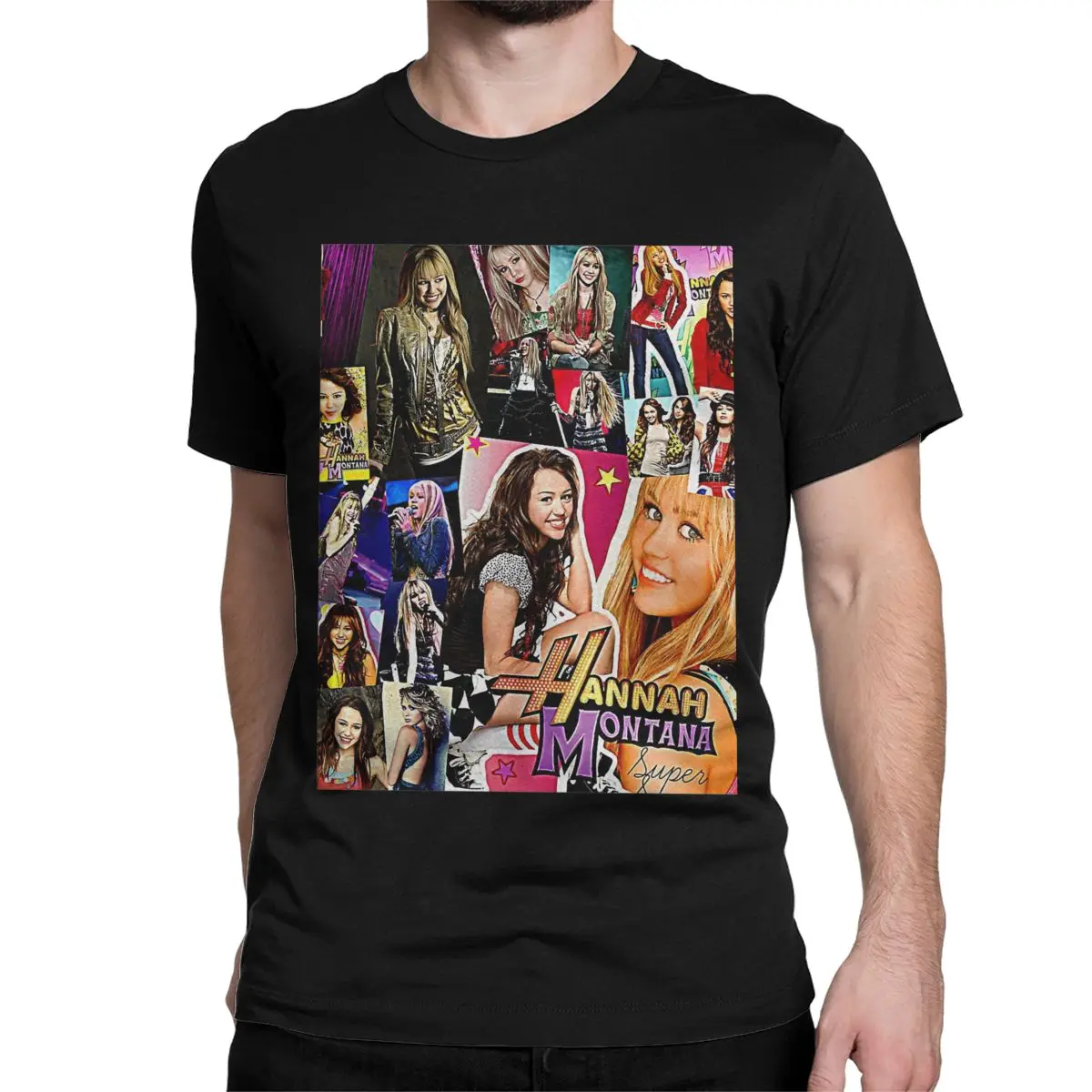 Hannah Montana Collage Men Women's T Shirts Crazy Tee Shirt Short Sleeve O Neck T-Shirts 100% Cotton Gift Idea Clothing