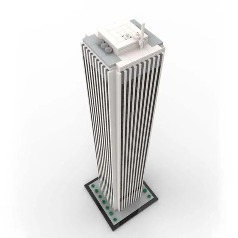 Moc bloco de construção tijolos aon centro chicago cidade vista rua arquitetura montagem modelo conjunto brinquedos colecionáveis das crianças presentes