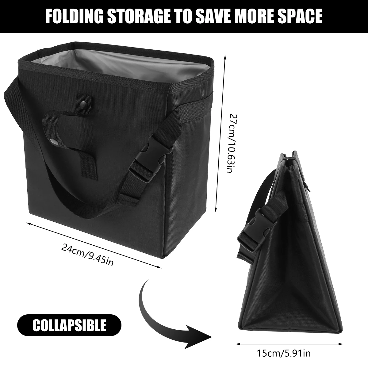 Car Trash Can Garbage Bag 8.5/6.58L Large Capacity Waterproof Foldable Car Garbage Organizer Portable Hanging Multi-function