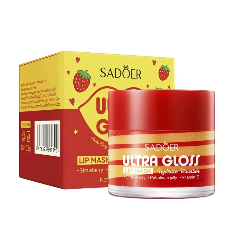 SADOER Strawberry Moisturizing Lip Mask Plump Lips Nourishing Hydrating Lip Balm Lip Plumper Lipstick for Beauty Lips Skin Care