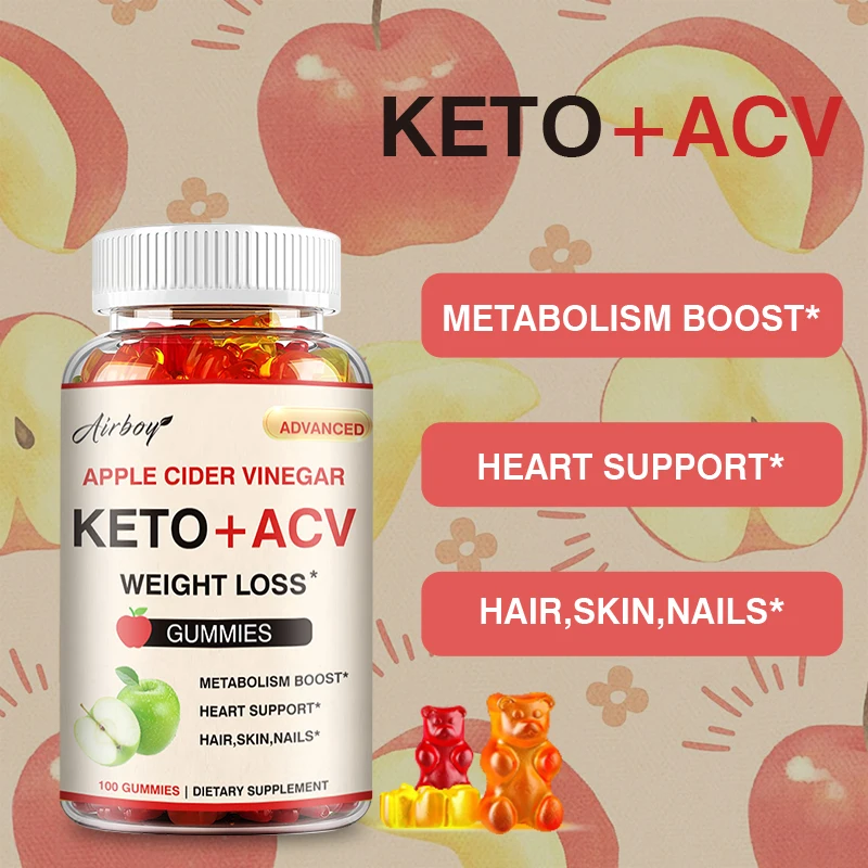 Keto + ACV Gummies - Vetbuikverbranding, eetlustonderdrukker, metabolismebooster, spijsverteringsgezondheid, verlichting van opgeblazen