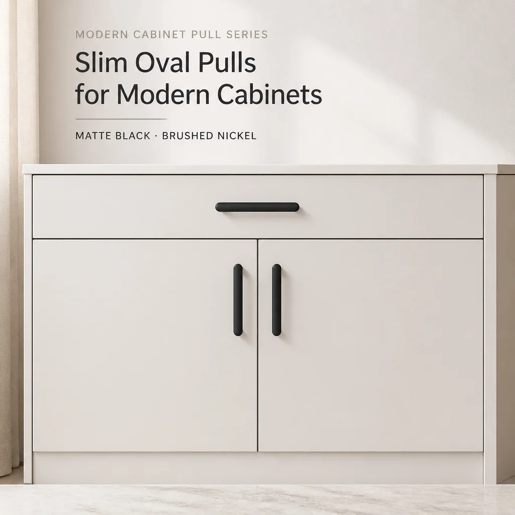Aluminum Cabinet Pulls Matte Black Brushed Nickel Oval Drawer Handles Modern Kitchen Cabinet Hardware For Cupboard And Wardrobe