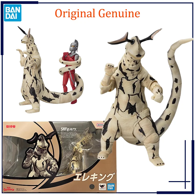 ULTRAMAN-UltraSeven Eleking Bandai Anime Model Toys, Action Figure, Genuine S.H.Figuarts, Ornamentos Colecionáveis, Presentes Originais