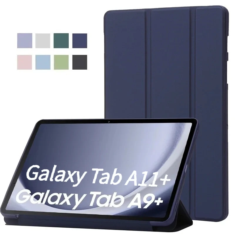 Funda para Samsung Tab A9 Plus de 11 pulgadas, Funda de cuero triple con soporte trasero suave para tableta Galaxy Tab A9 Plus A11 Plus, Funda Coque de 11 pulgadas