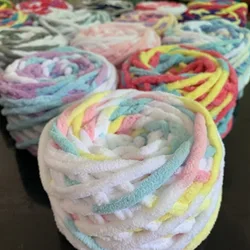 7mm Width Colorful Blended Chenille Wool Yarn Chunky Threads for Knitting Thick Line Soft Milk Cotton Knitting Wool Scarf Thread