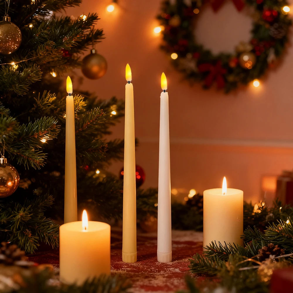 6pcs LED Flameless Taper Candles Light, Battery Operated LED Candlestick Flameless Long Candle Lamp for Home Party Decoration view 5