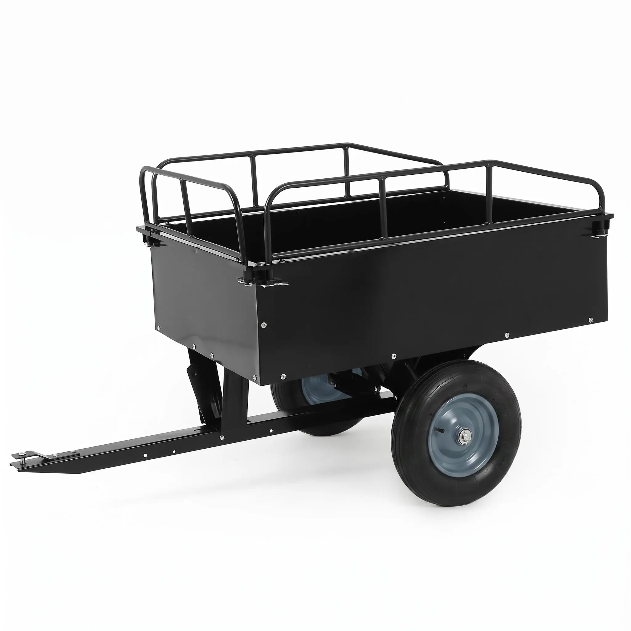 Heavy Duty ATV Trailer Steel Dump Cart Tow Behind, 750 Lb 15 Cu.Ft.