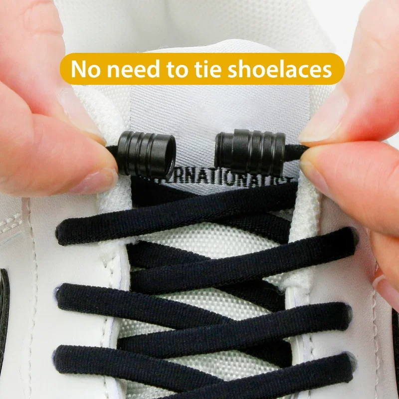 Round Shoelaces without Ties Shoes Accessories No Tie Shoelace for Sports Kids Adult Options Elastic Laces Sneakers Colorful