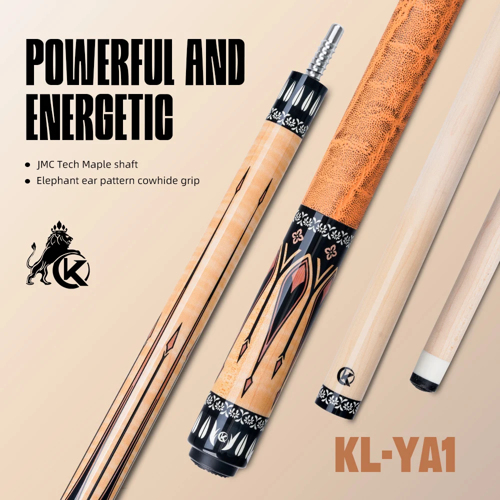 KONLLEN Maple Pool Cue K Series Low Deflection Profession Ultra-smooth Billiard Pool Sticks with Carbon Tube Inside and 12mm tip