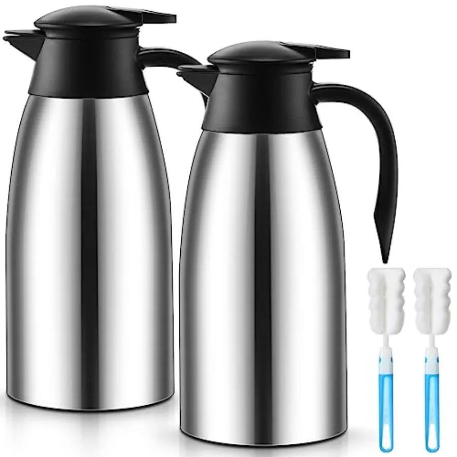 

2 Pcs Thermal Coffee Carafe Insulated Stainless Steel Coffee Carafe for Hot Liquid Vacuum Thermal Pot Creamer Pitcher Dispenser