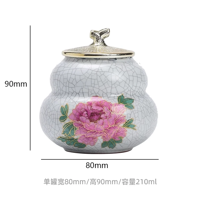 Ruyao Gourd Small Tea Pot Ceramic Sealed Pot Tea Ware Ornaments Tea Storage Pot Tea Pot Living Room Coffee Table Decoration