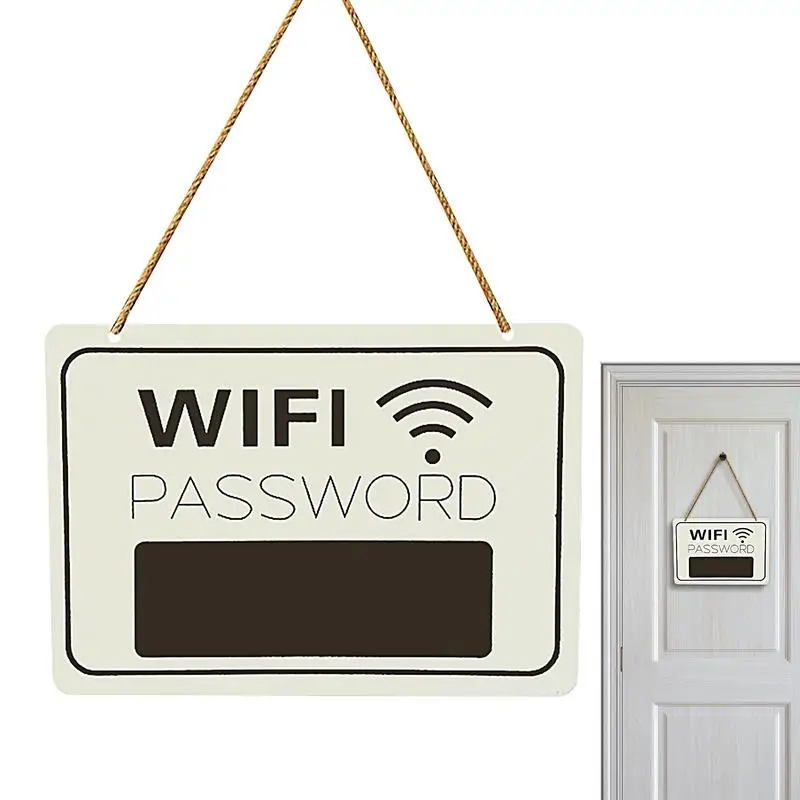 Wifi Password Sign Wall Hanging Wooden Plaque Notice Board Signage Single-sided Chalkboard Wifi Sticker For home Table Stand