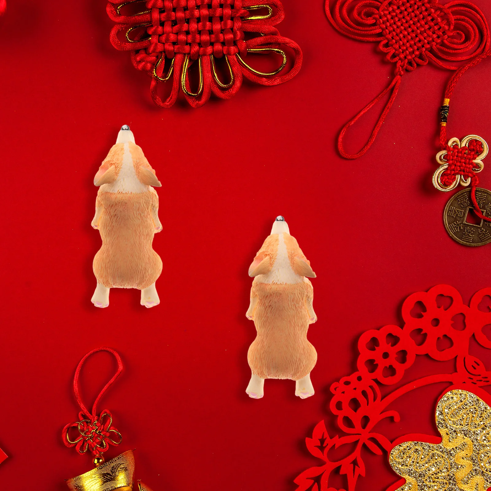 

2pcs Resin Resin Craft Puppy Adornments Car Miniature Dog Car Puppy Decor Figures Decor Home Bedroom Desktop Figures