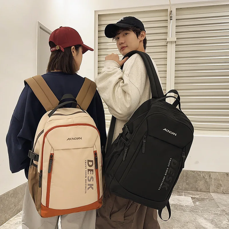 

Fashionable Large Capacity Backpack Nylon Simple Casual Backpack Commuting Computer Bag School Backpack for College Students