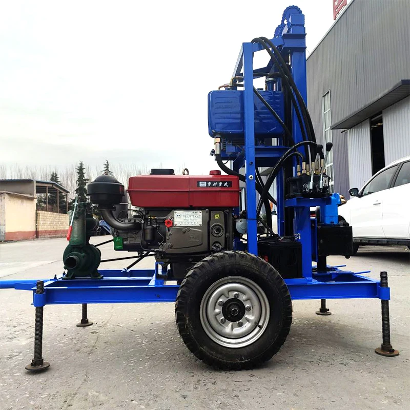 

Customized Portable Diesel Water Well Drilling Rig Hydraulic 22HP 180m Wheel Type High Quality Precise Positioning