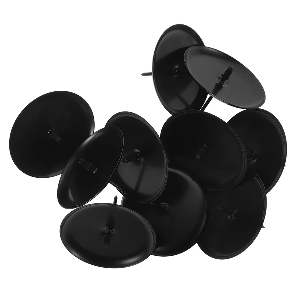 

10pcs Metal Pillar Plate Candelabra Stand Handmade Fixing Holder For Tealight Taper Candles Christmas Wreath Party Dining
