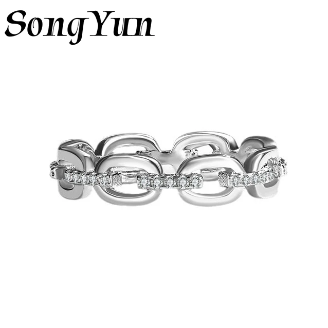 

SONGYUN Luxury Jewelry 925 Sterling Silver Ring VVS Moissanite Office Ring for Sister 18K Real Gold Plated SYT Patent Fine Rings