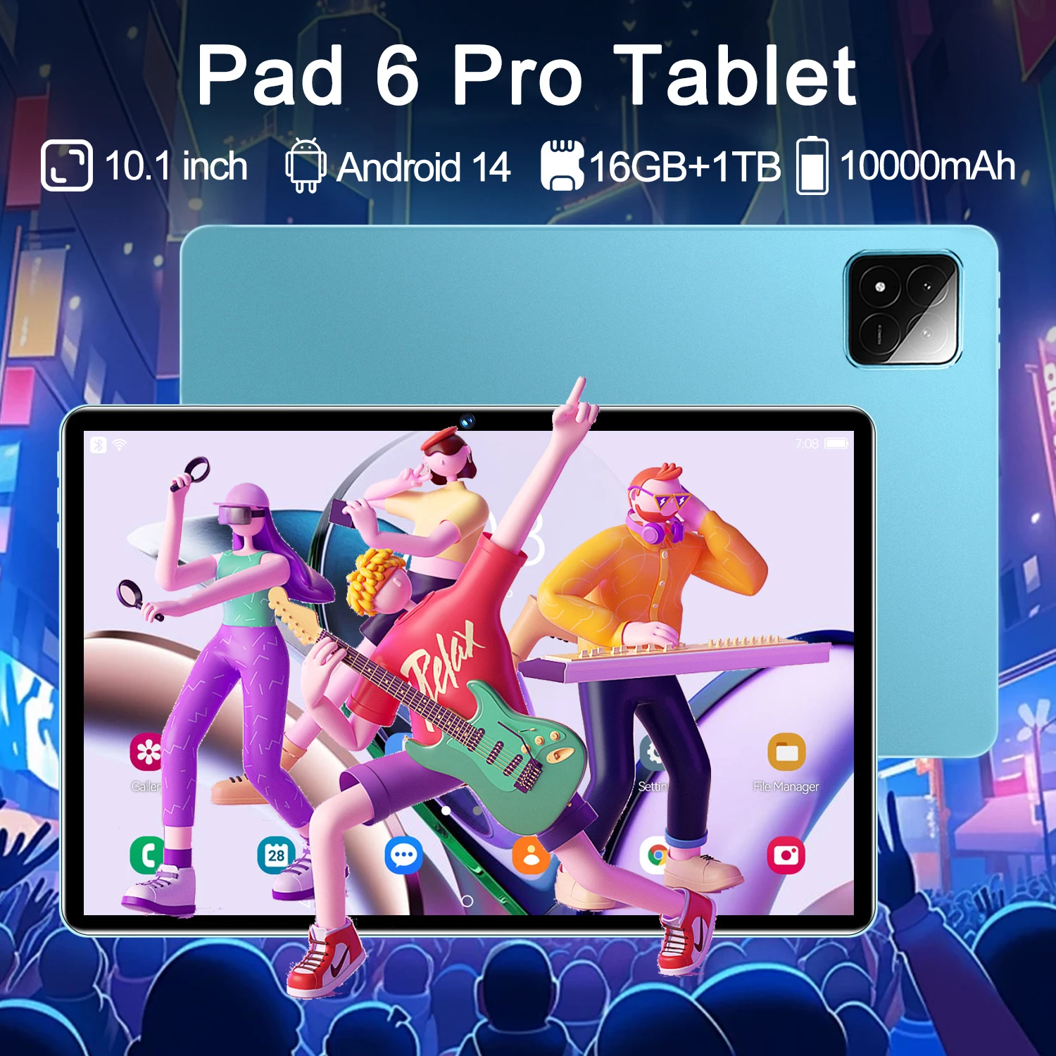 Original Pad 6 Pro Tablet 10.1 inch Android 14.0 10000mAh 16GB+1TB Xioami Global version Snapdragon 8Gen2 Dual SIM WIFI