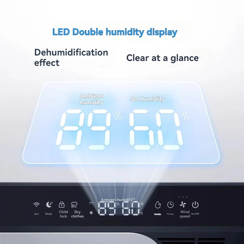 New Dehumidifier Home Basement Villa Dehumidifier High Power Fully Automatic Industrial Moisture-proof Dehumidifier Easy To Move