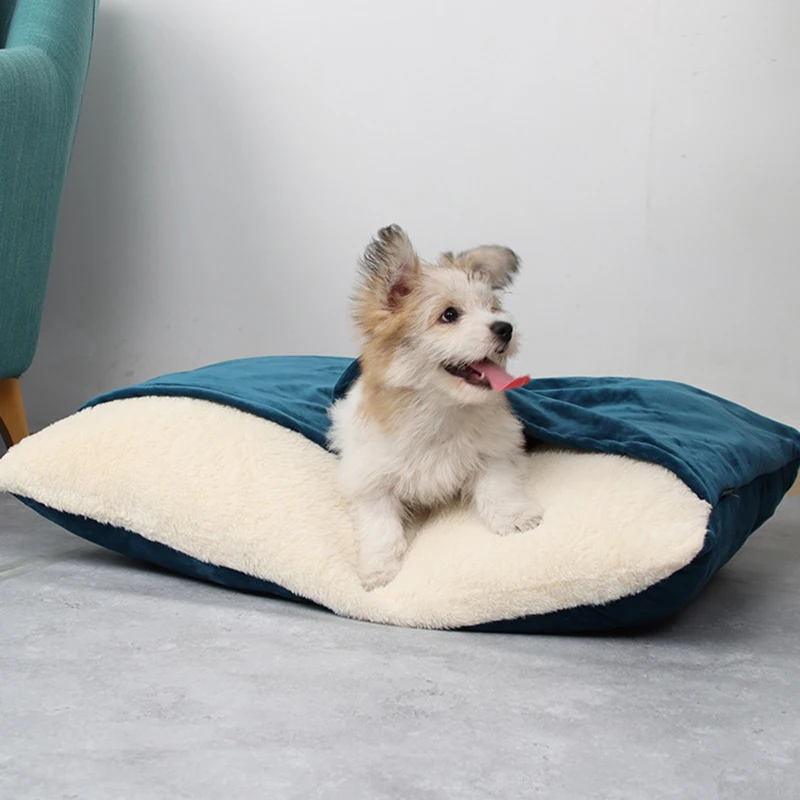 

Winter Warm Dogs Kennel Pet Bed Removable Washable Bite-resistant Puppy Sofa Cushion Plush Cat Mat for Large Pet Sleeping Bag