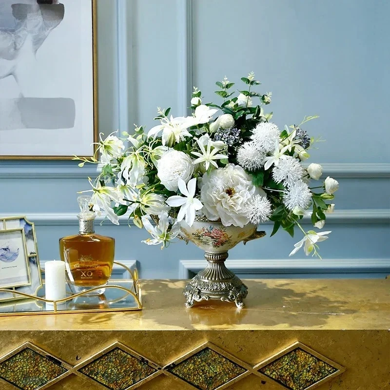 Entrance Fake Flower Decoration Light Luxury High-end Simulation Flower Hotel Living Room Dining Table Flower Decoration Home