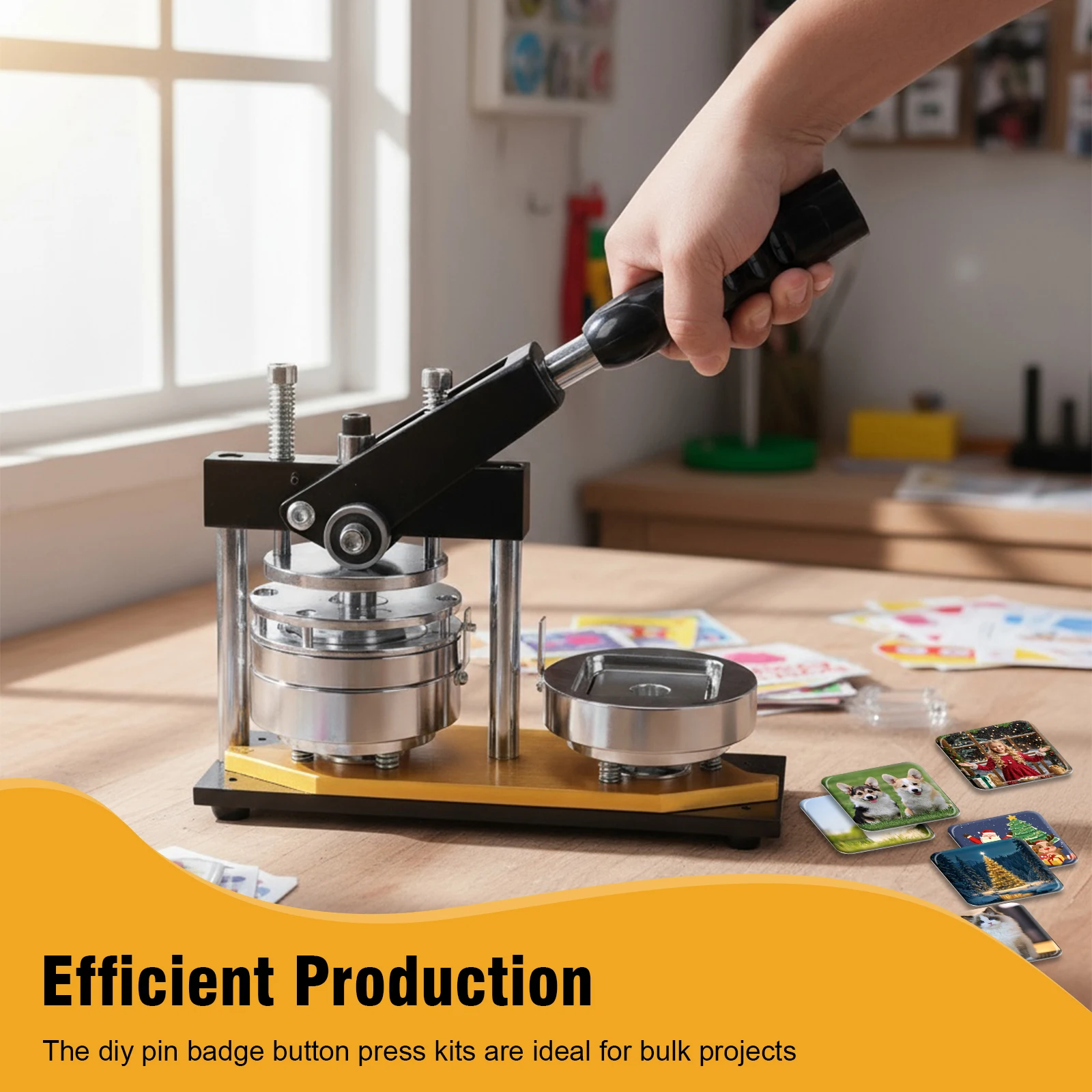 

Машина для изготовления квадратных фото-магнитов своими руками с 100 комплектами расходных материалов, для дома, школы и бизнеса