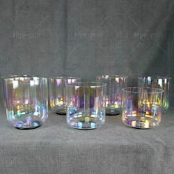 Hey-eun Sound Bath Energy  Cosmic Light Clear Crystal Singing Bowls set of 7pcs 5.25-6.75inch C D E F G A B Note